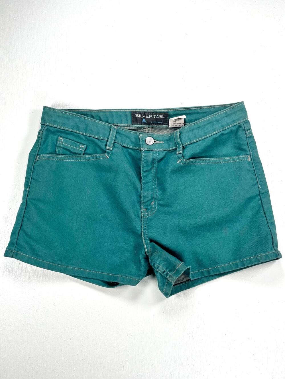 Vintage 90s Silvertab Jean Shorts Teal Jorts Blue Green Sturdy Denim Large